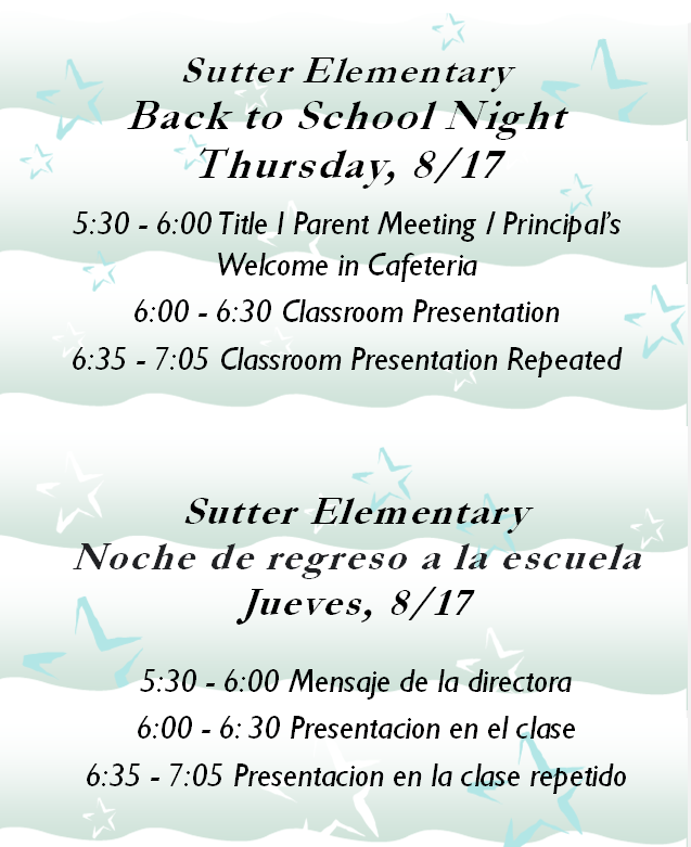 Events Sutter Elementary School PTA